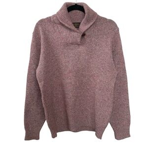 Eddie Bauer Women's Shawl Collar Wool Sweater Mauve Large